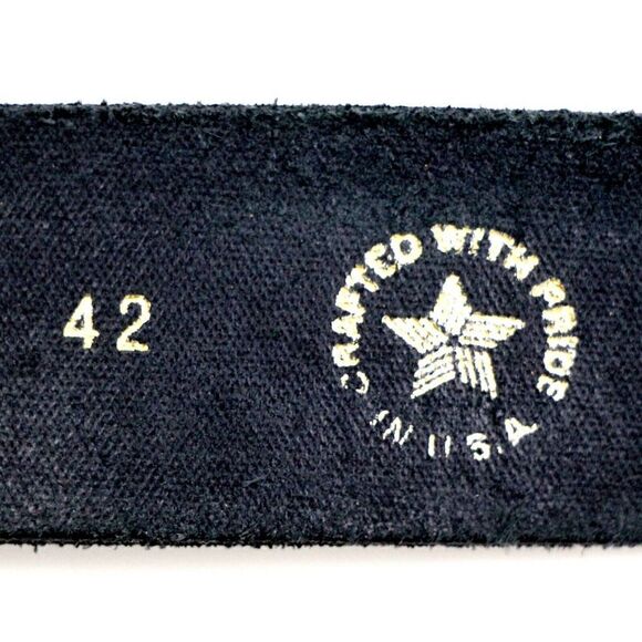 Boston BLACK GENUINE LEATHER 1 3/8"Wd CASUAL DRESS MEN'S BELT Sz 42 (P11 - Picture 6 of 11